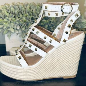 Steve Madden Scout Cage Studded Espadrille Wedge Sandal (Women) - Size 7